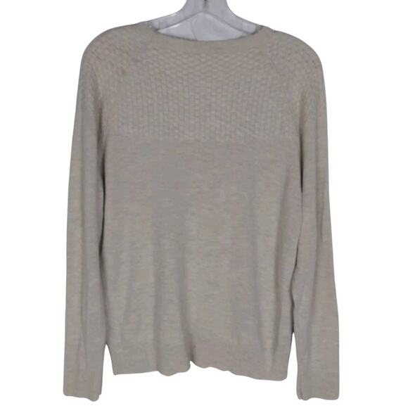 Talbots Beige Sweater Neckline Detail Large - Picture 4 of 5